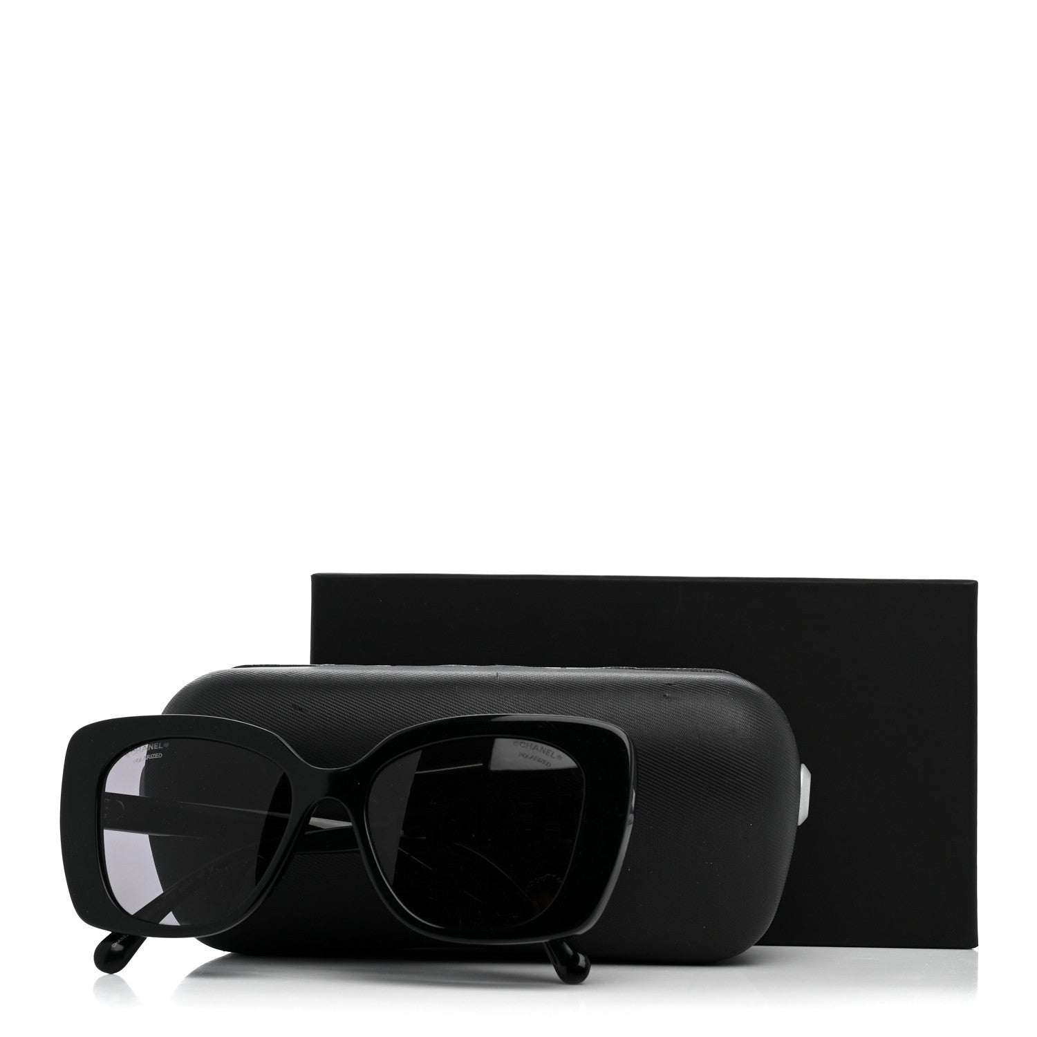 Chanel Acetate Strass Polarized Square Sunglasses 5422-B-A Black 8 of 8