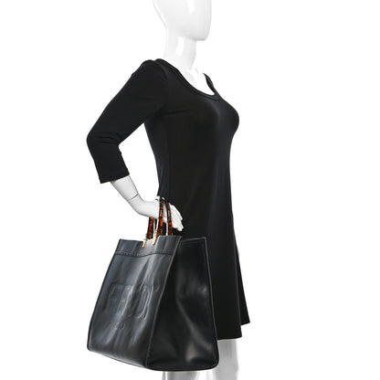 Fendi Vitello King Plexiglass Large Fendi Sunshine Shopper Tote Black 2 of 10