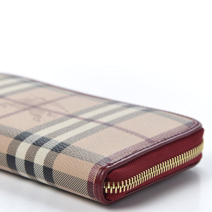 Burberry Haymarket Check Large Ziggy Zip Around Wallet Red 6 of 9