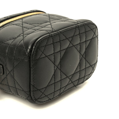 Christian Dior Lambskin Cannage Micro Lady Dior Vanity Case Black 8 of 9