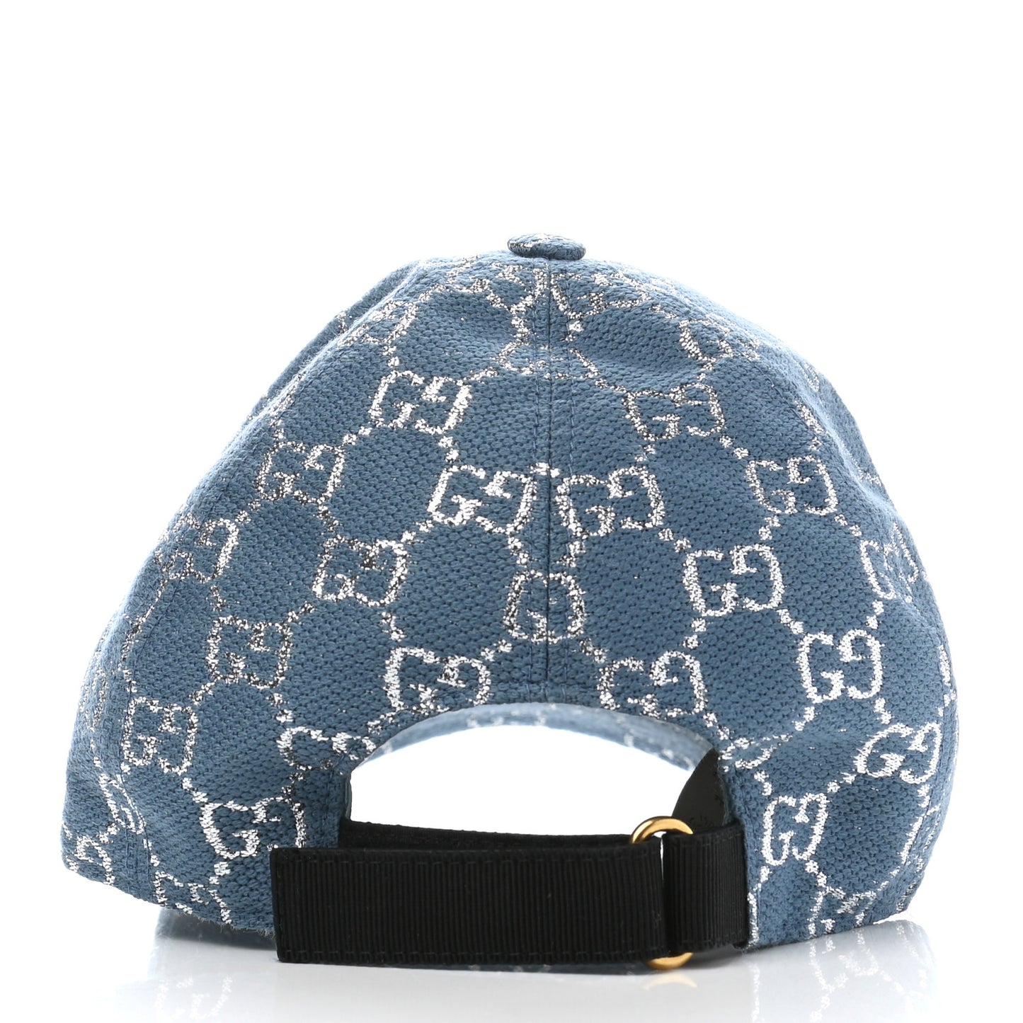Canvas Lame GG Monogram Rush Baseball Hat M Blue Silver