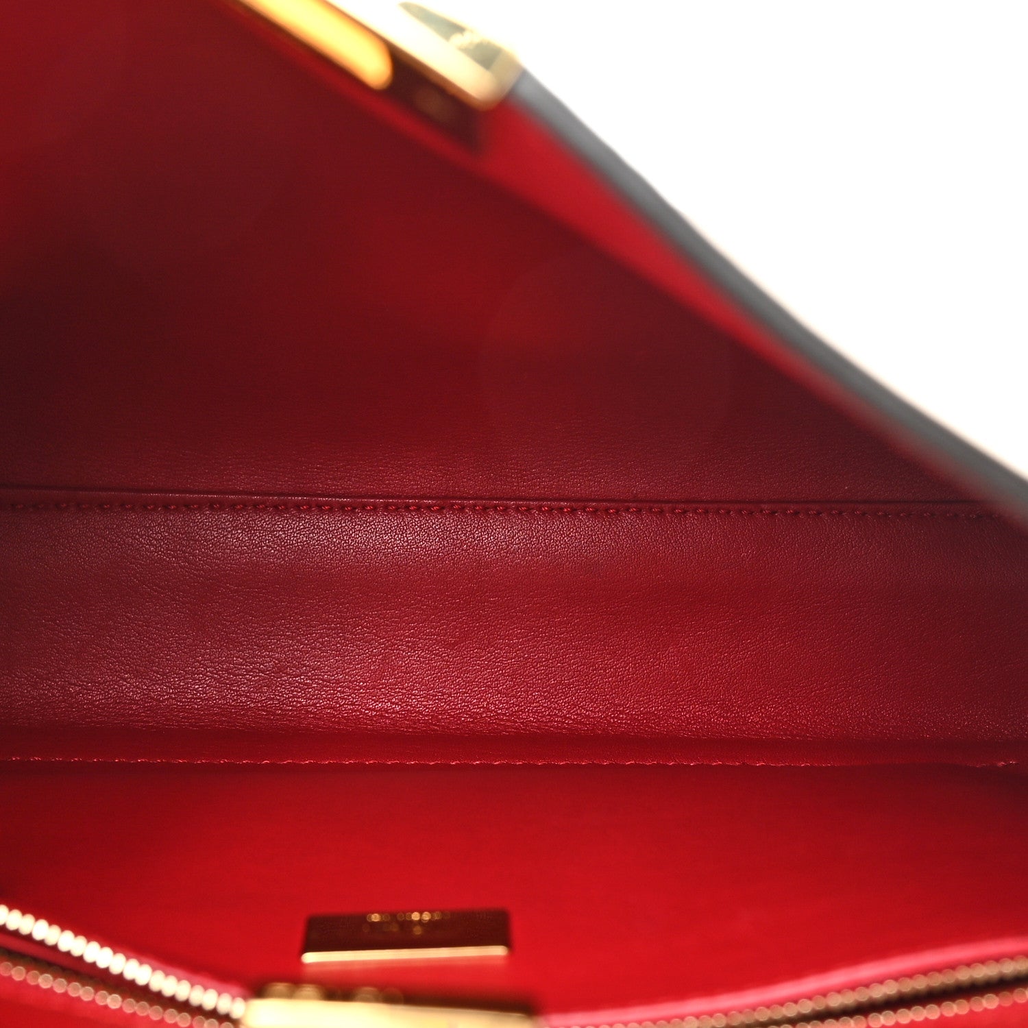 Fendi Vitello Tahiti Burro Bi-Color Medium Peekaboo Iconic Essentially Satchel Camelia Fragola Dark Blue 6 of 14