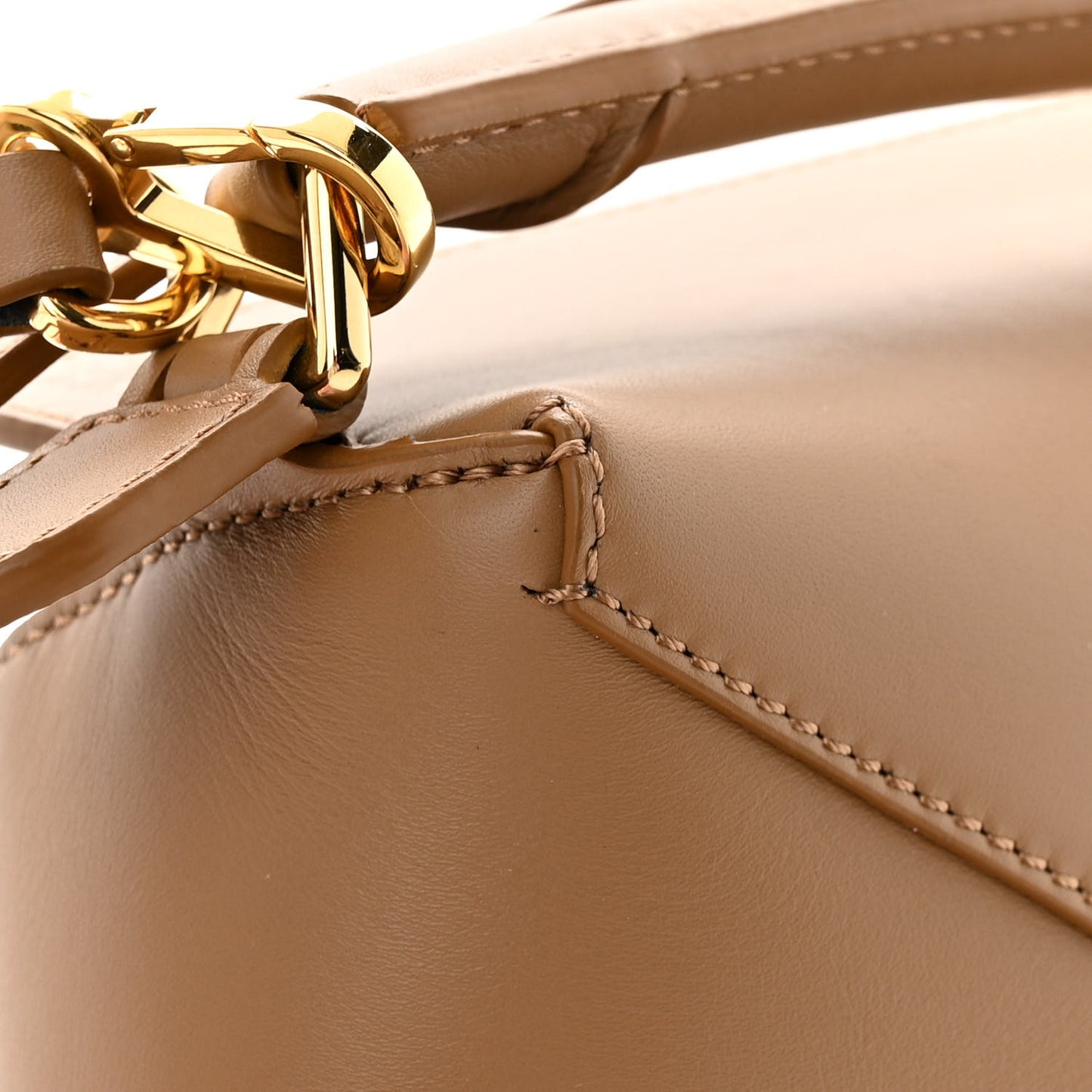 X SUNA FUJITA Satin Calfskin Mini Lemur Puzzle Edge Bag Brown