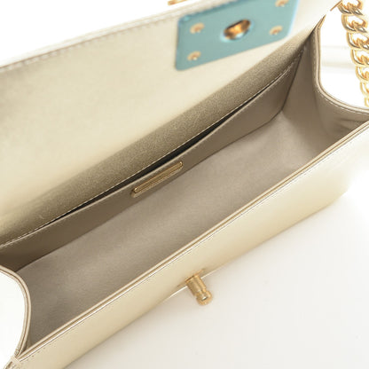 Chanel Metallic Painted Python Medium Boy Flap Gold 6 of 8