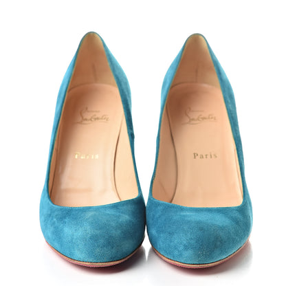 Christian Louboutin Suede Ron Ron 100 Pumps 40.5 Turquoise 2 of 13