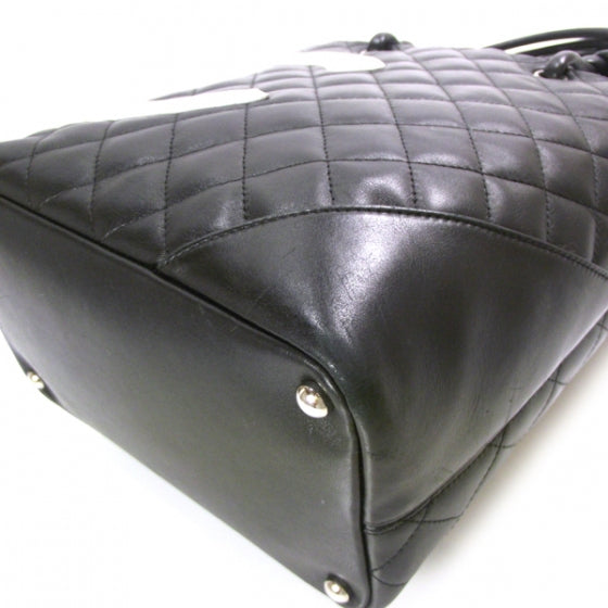 Chanel Calfskin Quilted Medium Cambon Tote Black White 6 of 13