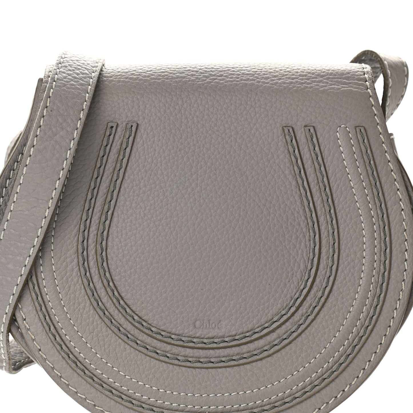 Calfskin Mini Marcie Round Crossbody Bag Cashmere Grey