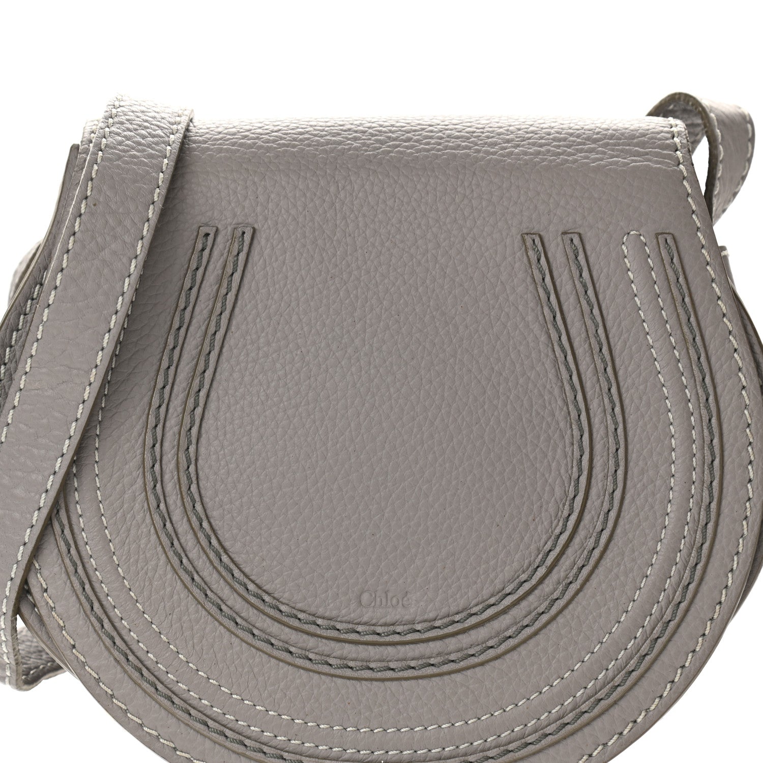 Chloe Calfskin Mini Marcie Round Crossbody Bag Cashmere Grey 7 of 11