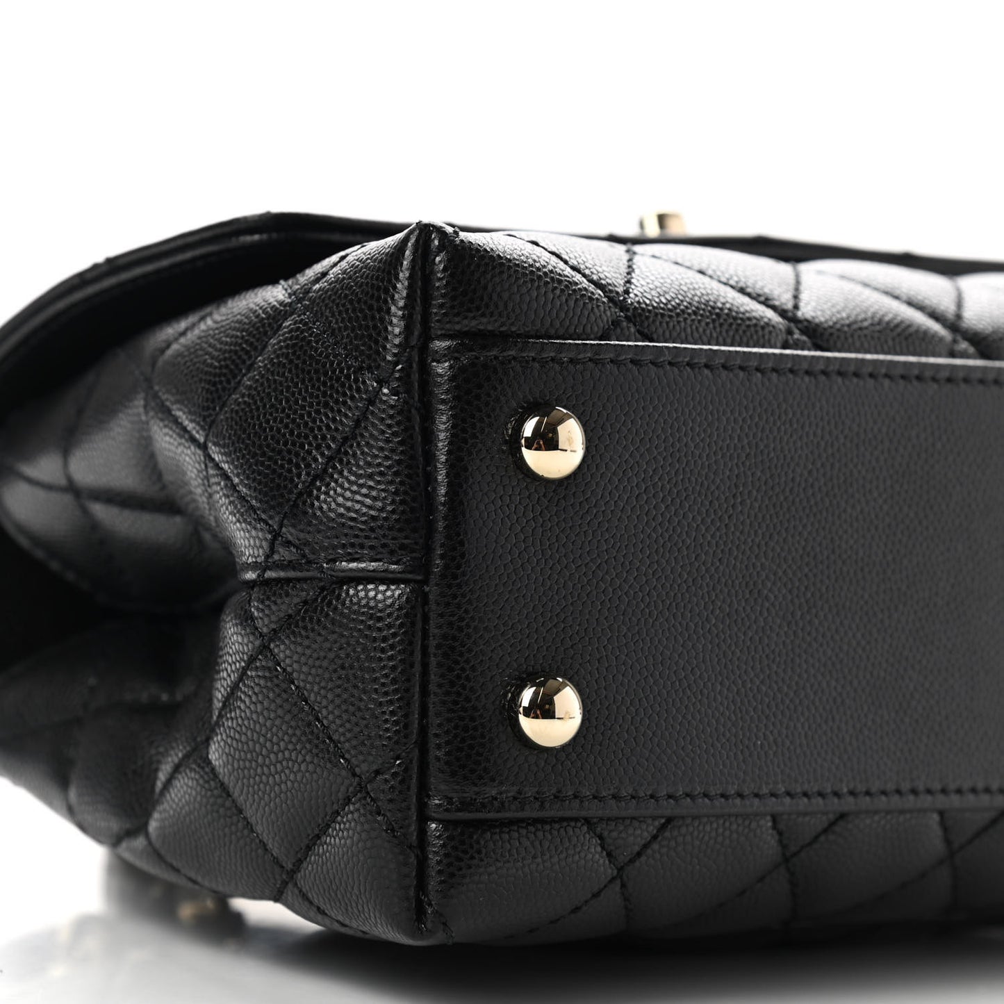 Caviar Quilted Mini Coco Handle Flap Black