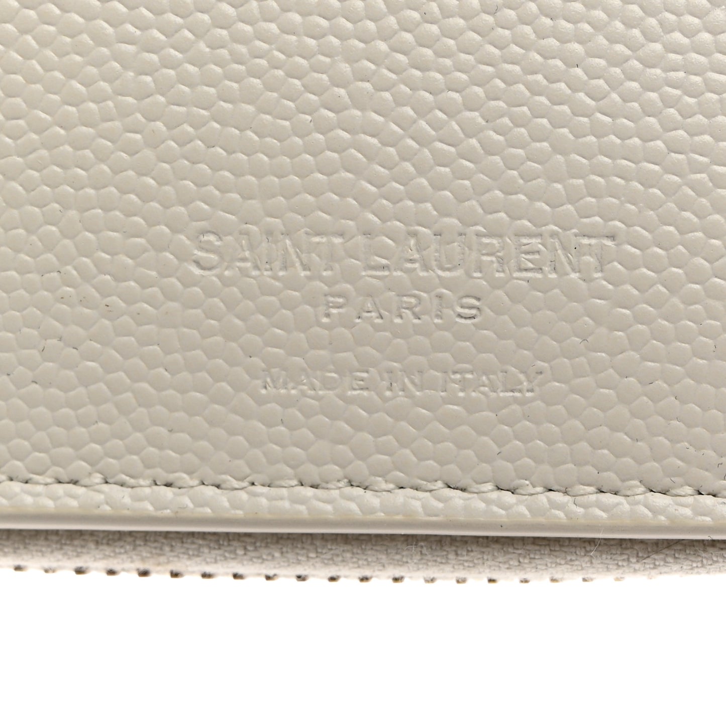 Grained Calfskin Paris Compact Zip Around Wallet White Multicolor