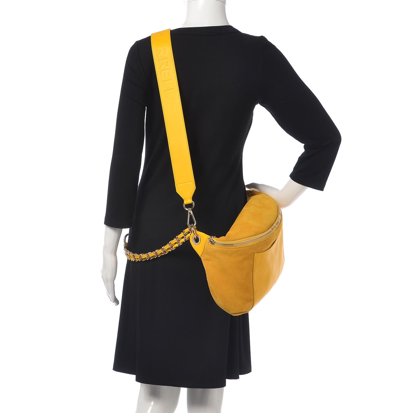 X PHARRELL WILLIAMS Suede Lambskin Oversized Waist Belt Bag Jaune Yellow