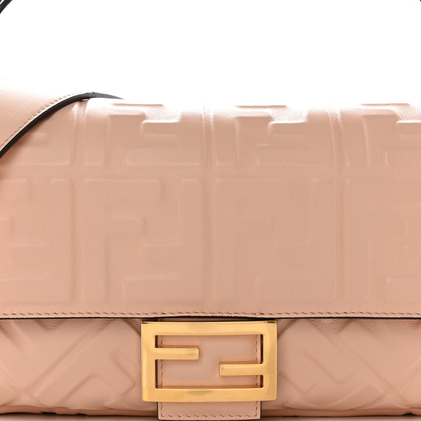 Nappa FF 1974 Embossed Baguette Baby Pink