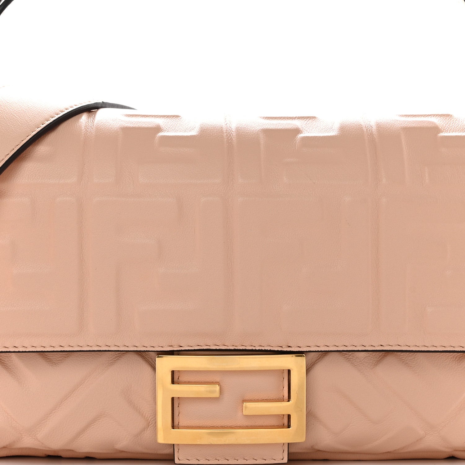Fendi Nappa FF 1974 Embossed Baguette Baby Pink 8 of 10
