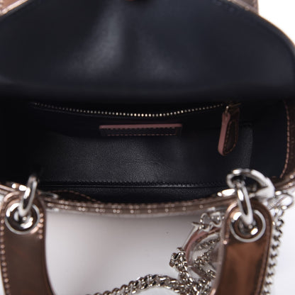 Christian Dior Metallic Patent Micro-Cannage Mini Lady Dior Champagne 5 of 7
