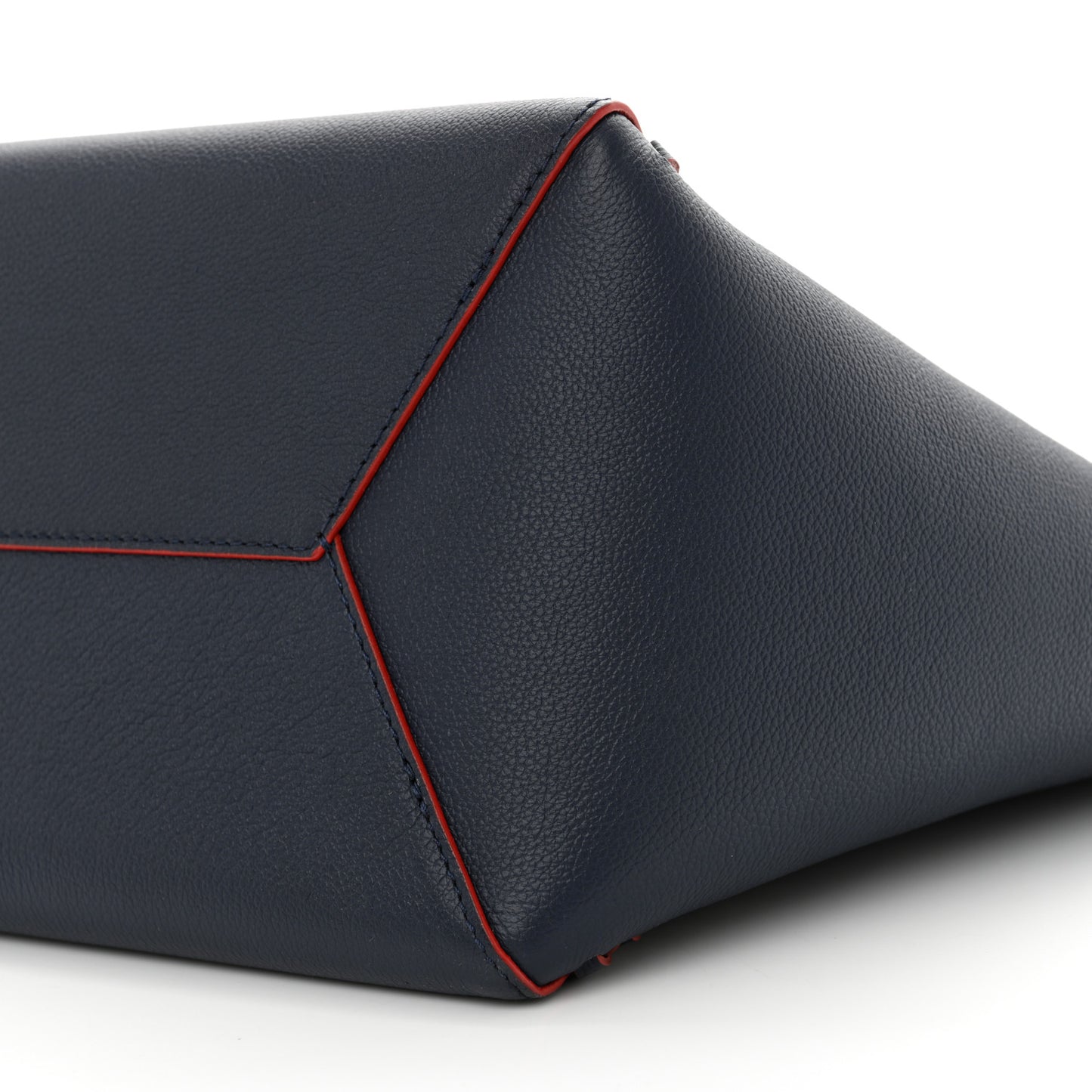 Calfskin Braided Lockme Cabas Marine Rouge