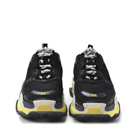 Balenciaga Fabric Mesh Womens Triple S Sneakers 38 Black Yellow 2 of 8