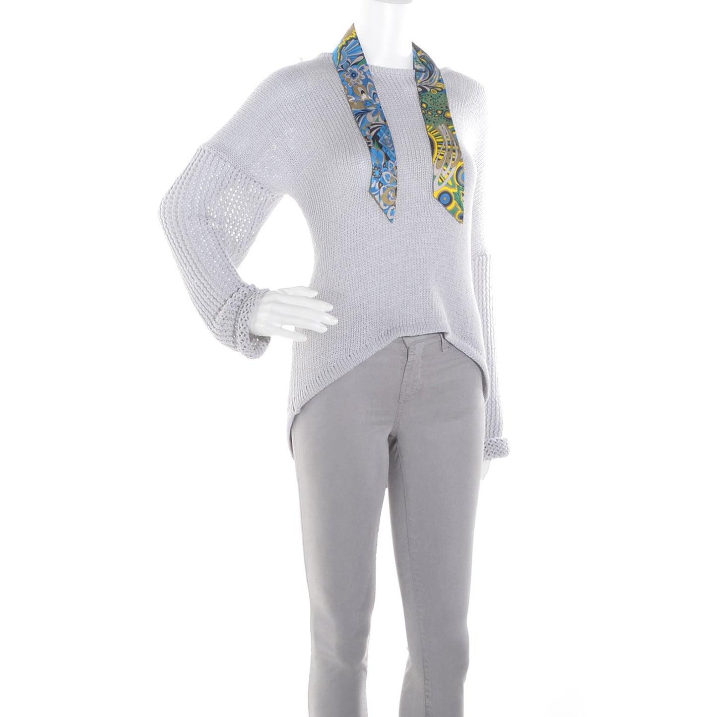 Silk L'Art Indien Des Plaines Twilly Indigo Jaune Bleu