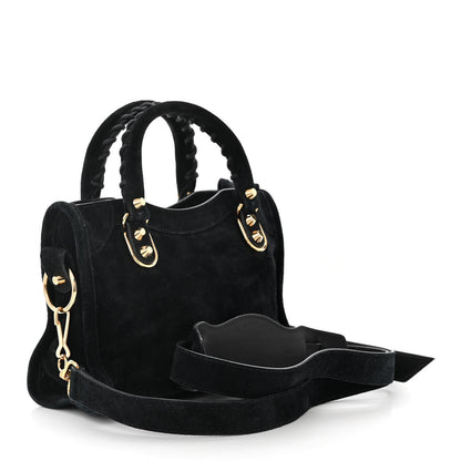 Balenciaga Baby Daim Suede Gold Metallic Edge Hardware Mini City Black 4 of 11