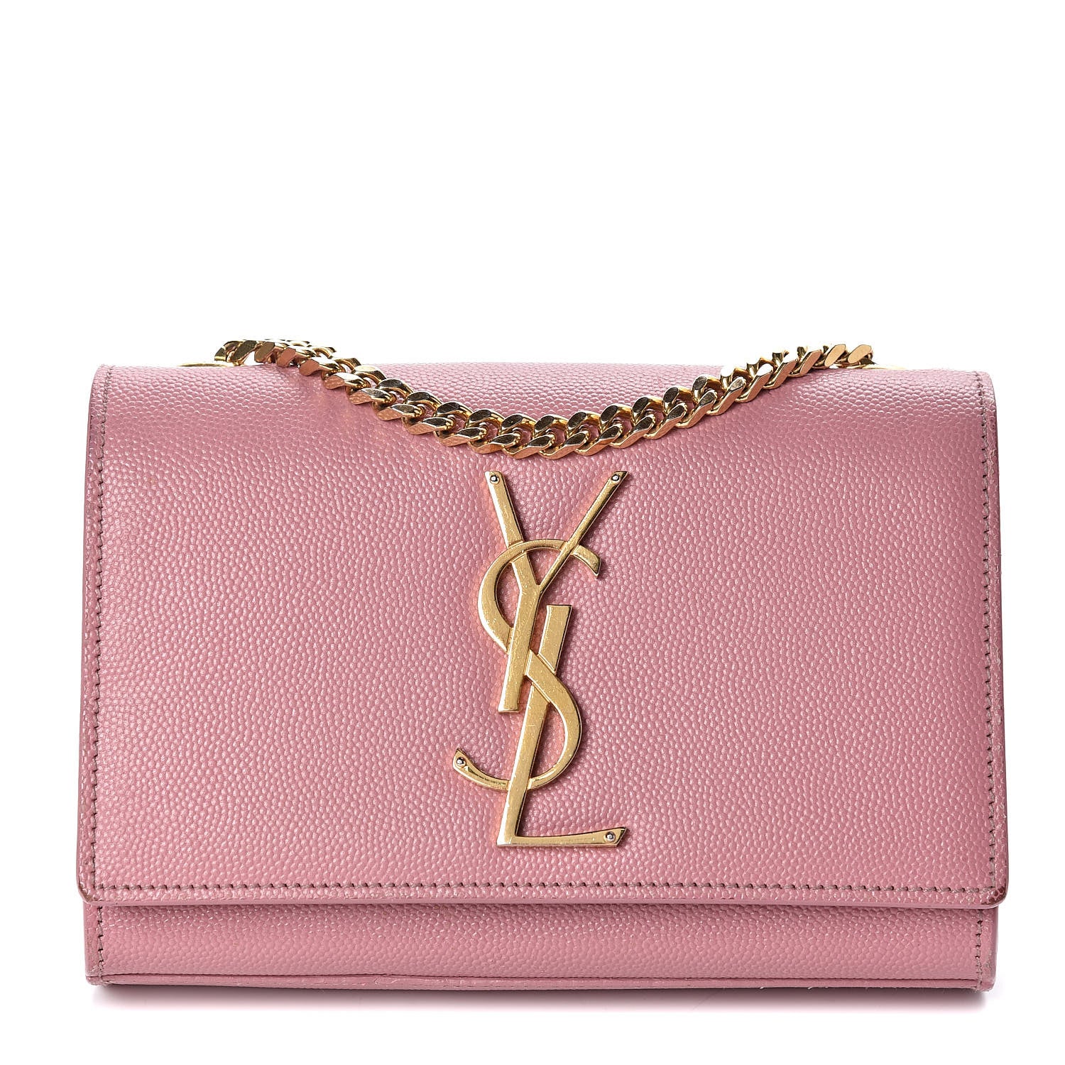 Saint Laurent Grain De Poudre Small Classic Monogram Kate Satchel Old Rose 1 of 16