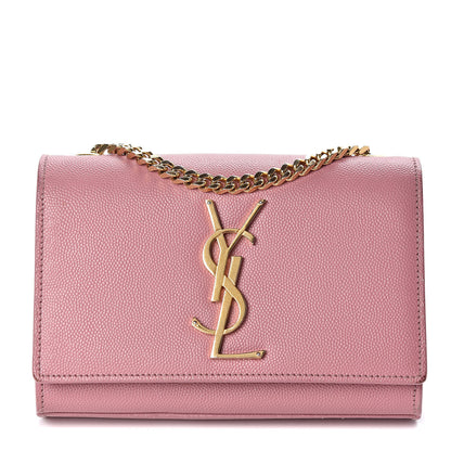 Saint Laurent Grain De Poudre Small Classic Monogram Kate Satchel Old Rose 1 of 16