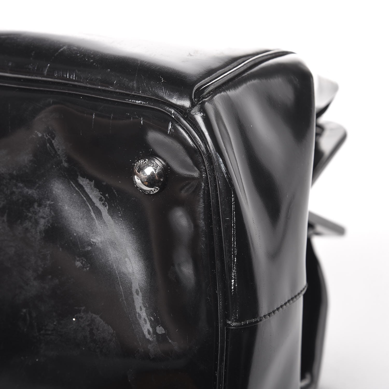 Prada Spazzolato Crystal Frame Bag Black 12 of 14