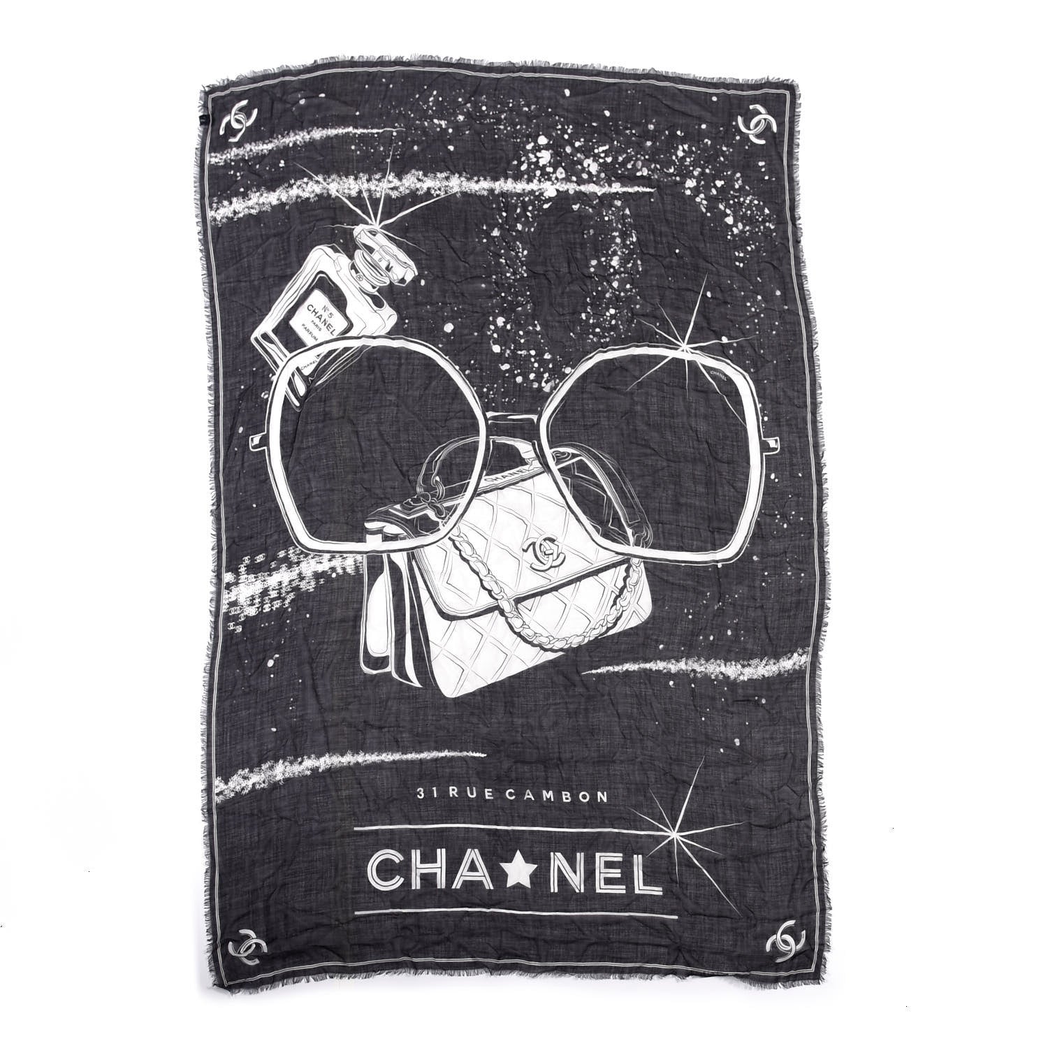 Chanel Cashmere Trendy Flap Scarf Black 2 of 6
