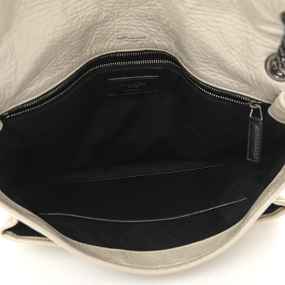 Saint Laurent Crinkled Calfskin Matelasse Monogram Large Niki Chain Satchel Ivory 4 of 12