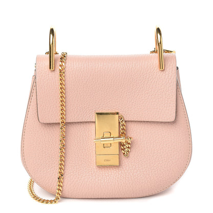 Chloe Grained Lambskin Mini Drew Shoulder Bag Cement Pink 1 of 8