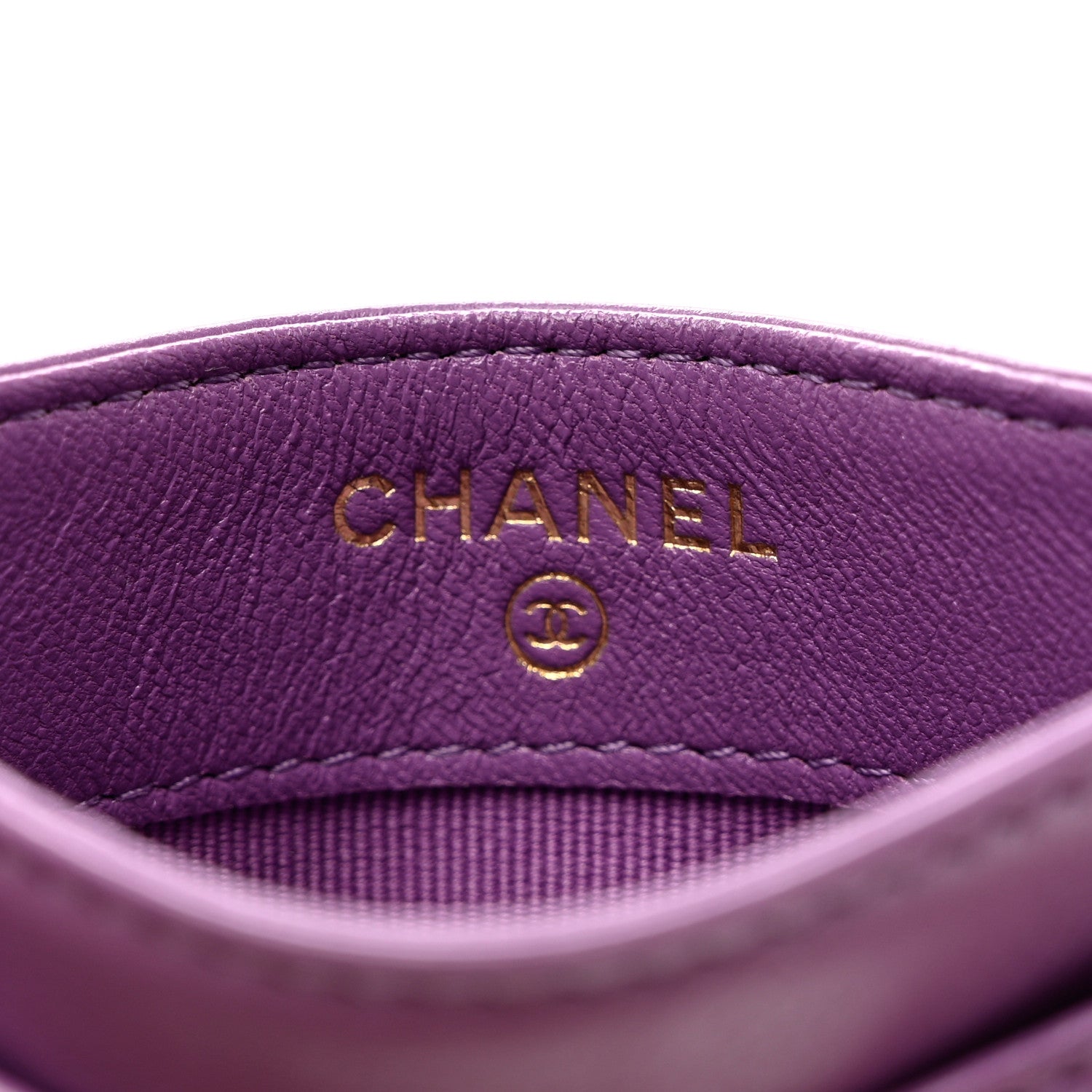 Chanel Lambskin Quilted Card Holder Purple 6 of 11