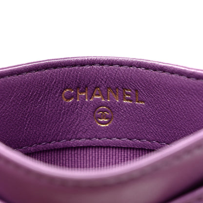 Chanel Lambskin Quilted Card Holder Purple 6 of 11