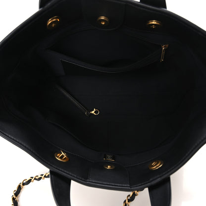 Chanel Denim Calfskin Quilted Small Deauville tote  Black 4 of 9