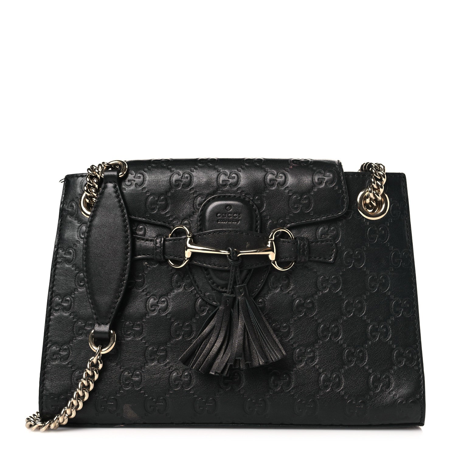 Gucci Guccissima Small Emily Shoulder Bag Black 1 of 15