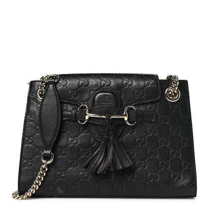Gucci Guccissima Small Emily Shoulder Bag Black 1 of 15