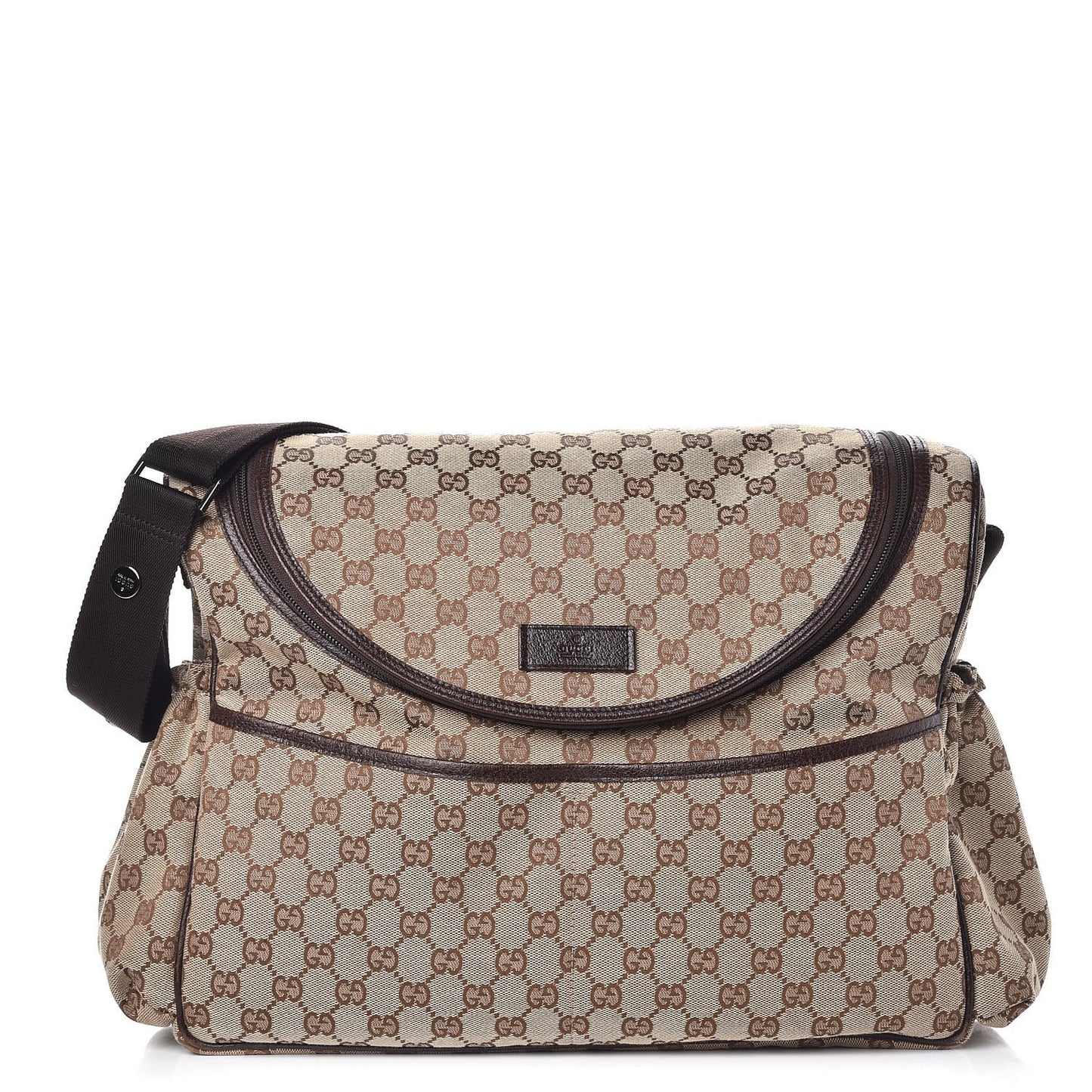 Monogram Natural Pigskin Large Diaper Bag Beige Ebony Cocoa Dark Chocolate