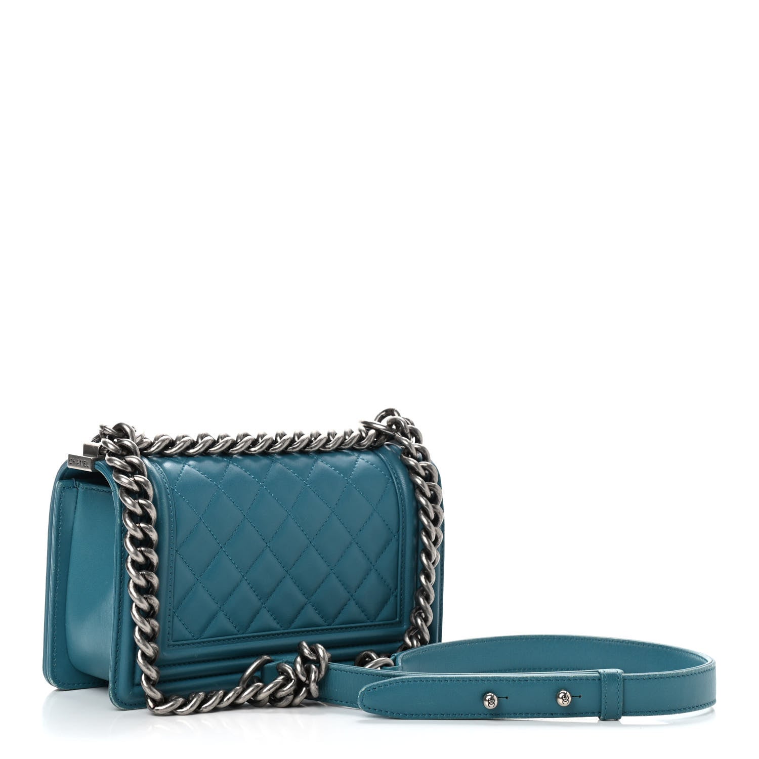 Chanel Lambskin Quilted Small Boy Flap Dark Turquoise 3 of 12
