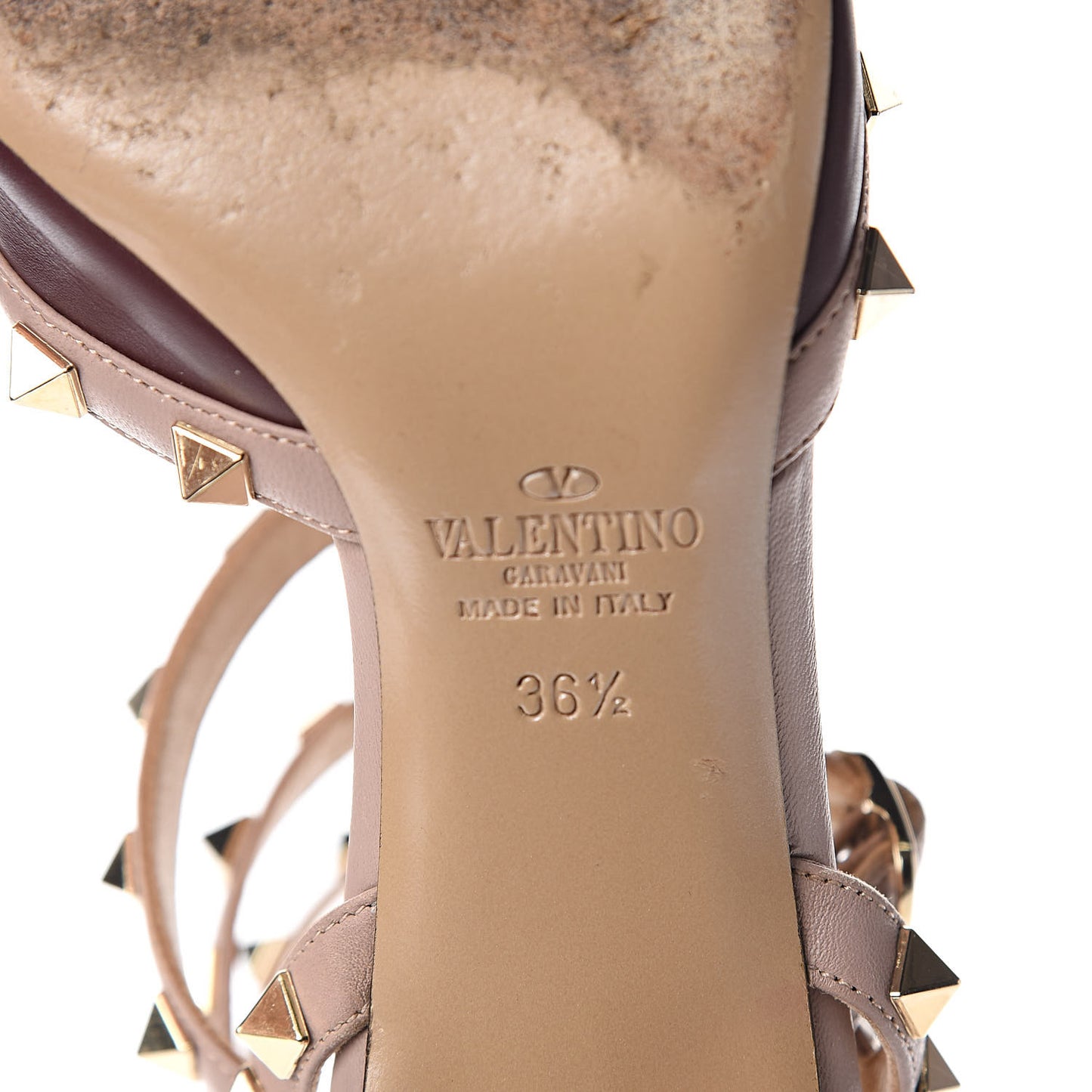 Nappa Rockstud Ankle Strap 65mm Pumps 36.5 Rubin Poudre