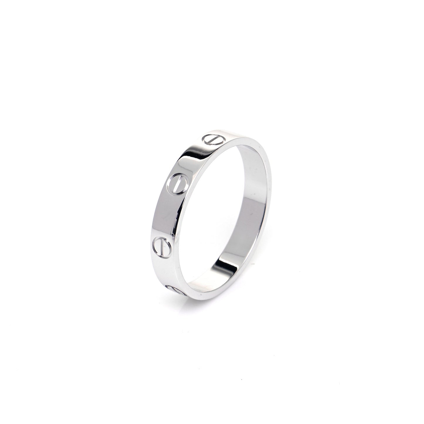 18K White Gold 3.5mm LOVE Wedding Band Ring 58 8.25