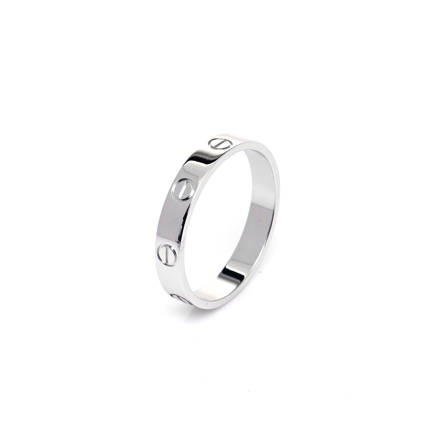 Cartier 18K White Gold 3.5mm LOVE Wedding Band Ring 58 8.25 8 of 11