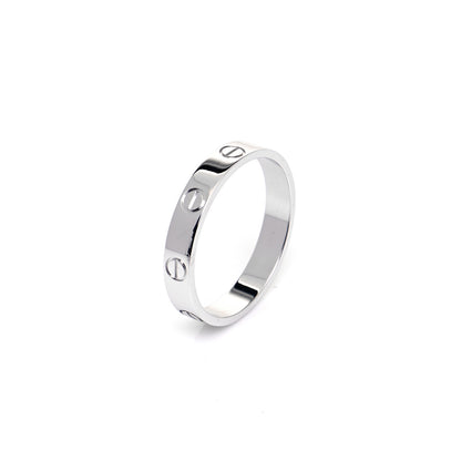Cartier 18K White Gold 3.5mm LOVE Wedding Band Ring 58 8.25 8 of 11