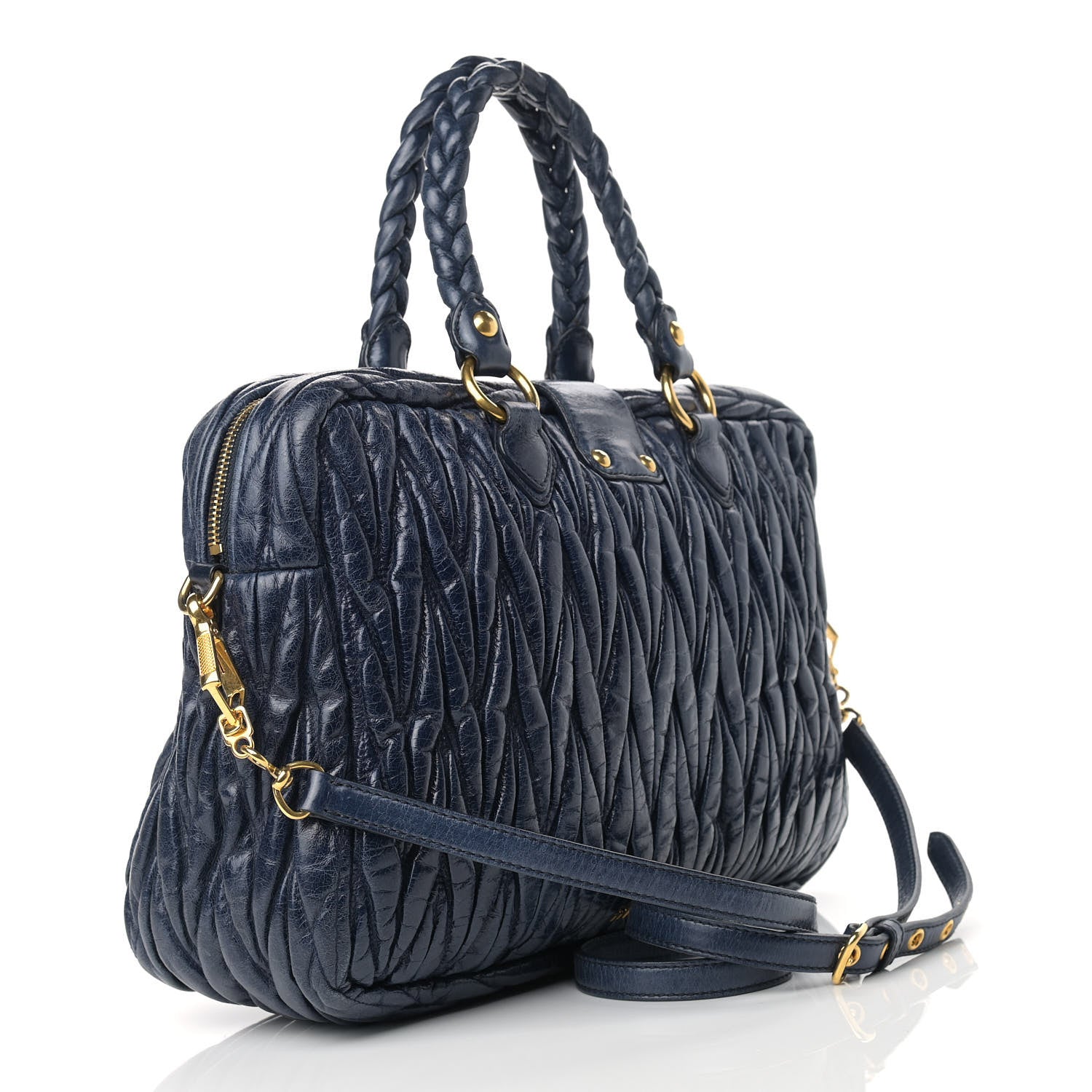 Miu Miu Nappa Matelasse Satchel Bleuette 2 of 11