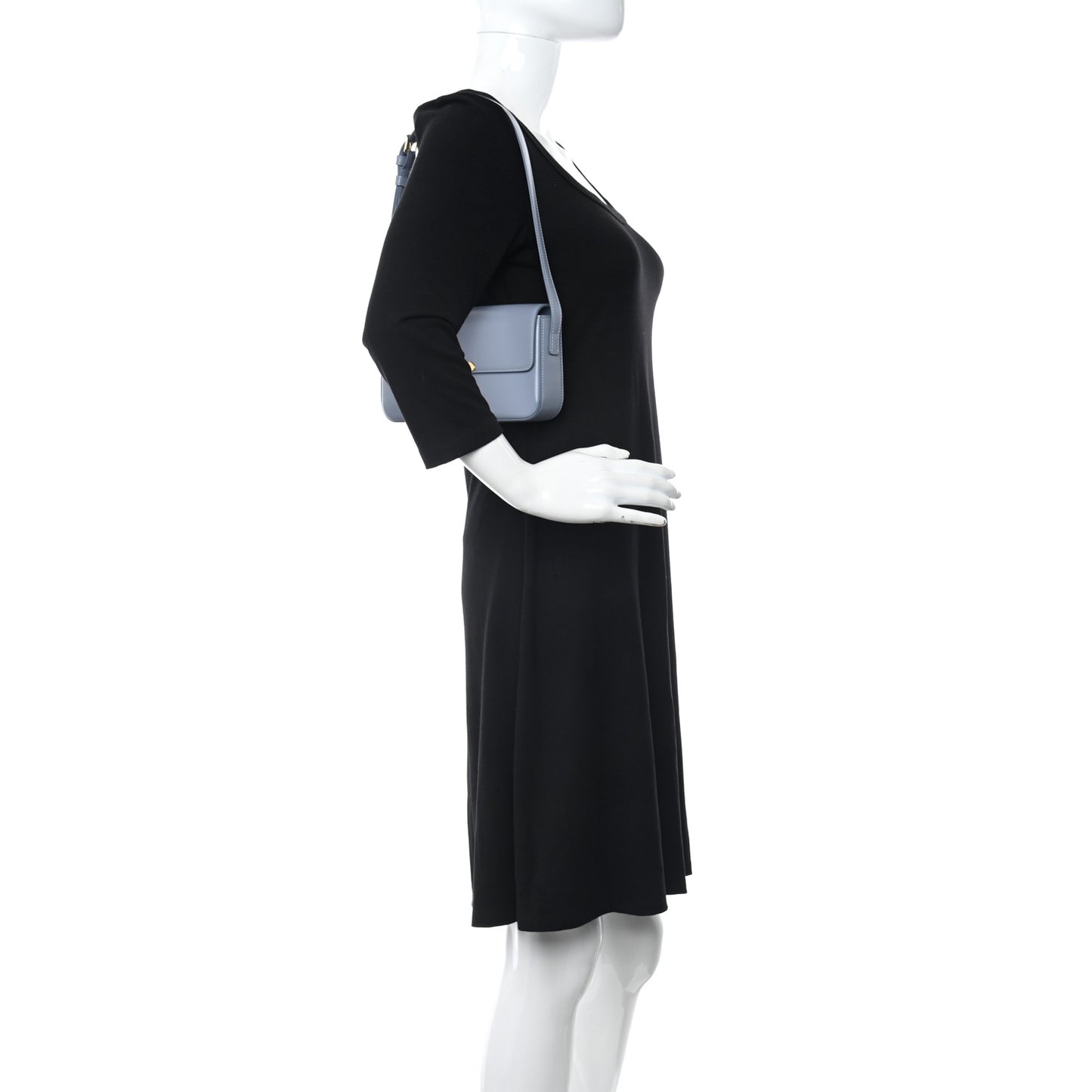 Shiny Calfskin Triomphe Shoulder Bag Arctic Blue