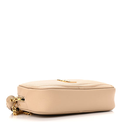 Saint Laurent Grain De Poudre Matelasse Monogram Mini Lou Camera Bag Dark Beige 4 of 11