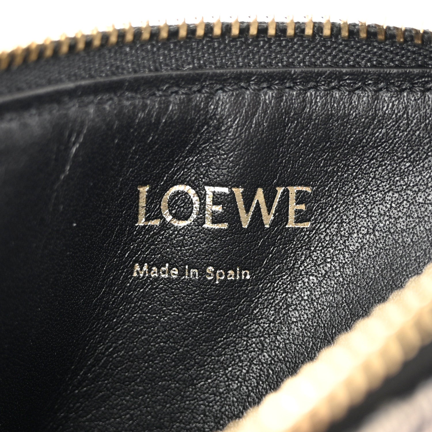 Loewe Canvas Jacquard Calfskin Anagram Coin Card Holder Navy Black 6 of 8