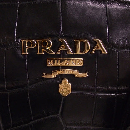 Prada Gold Plated Crocodile Bowler 7 of 12