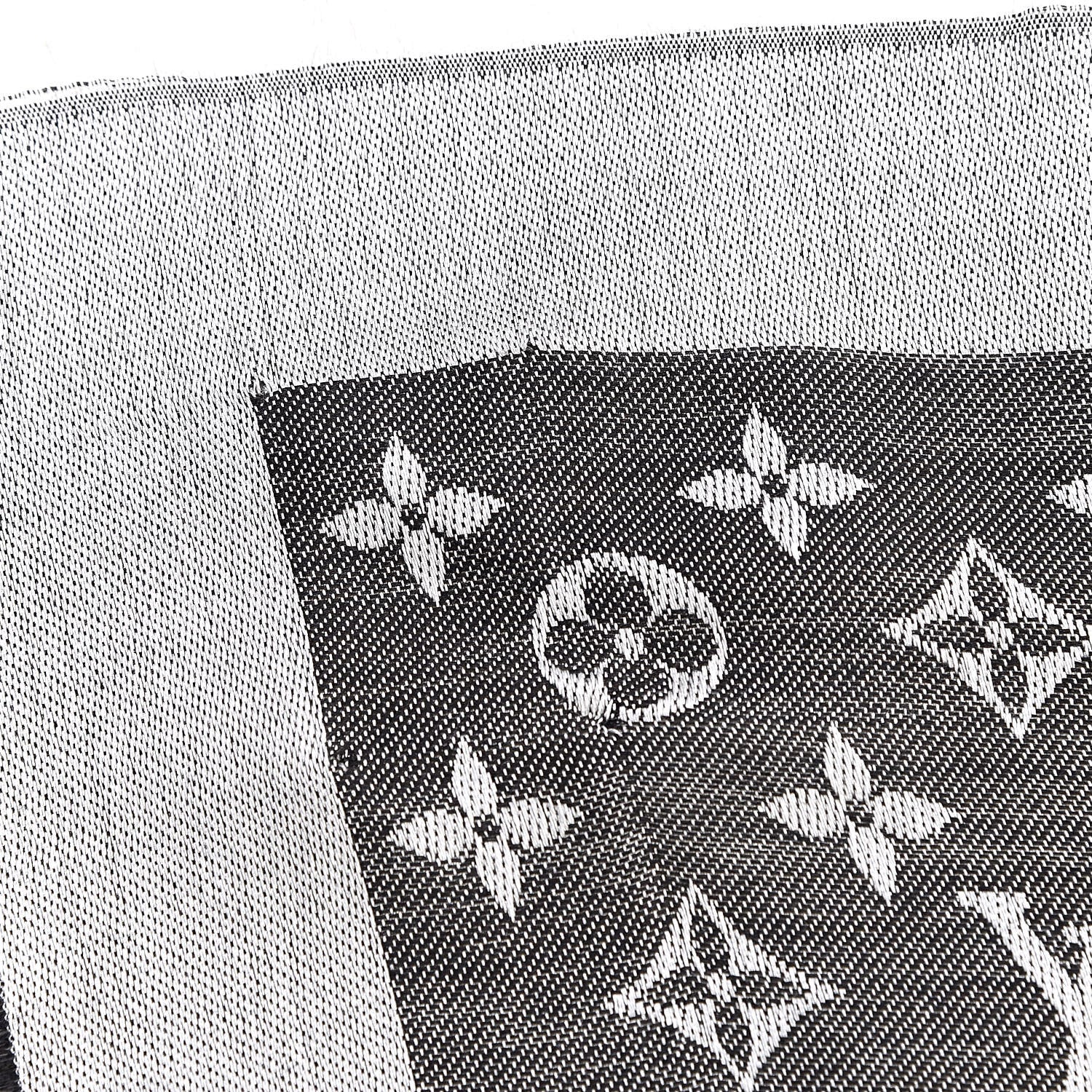 Louis Vuitton Wool Silk Monogram Denim Shawl 5 of 7