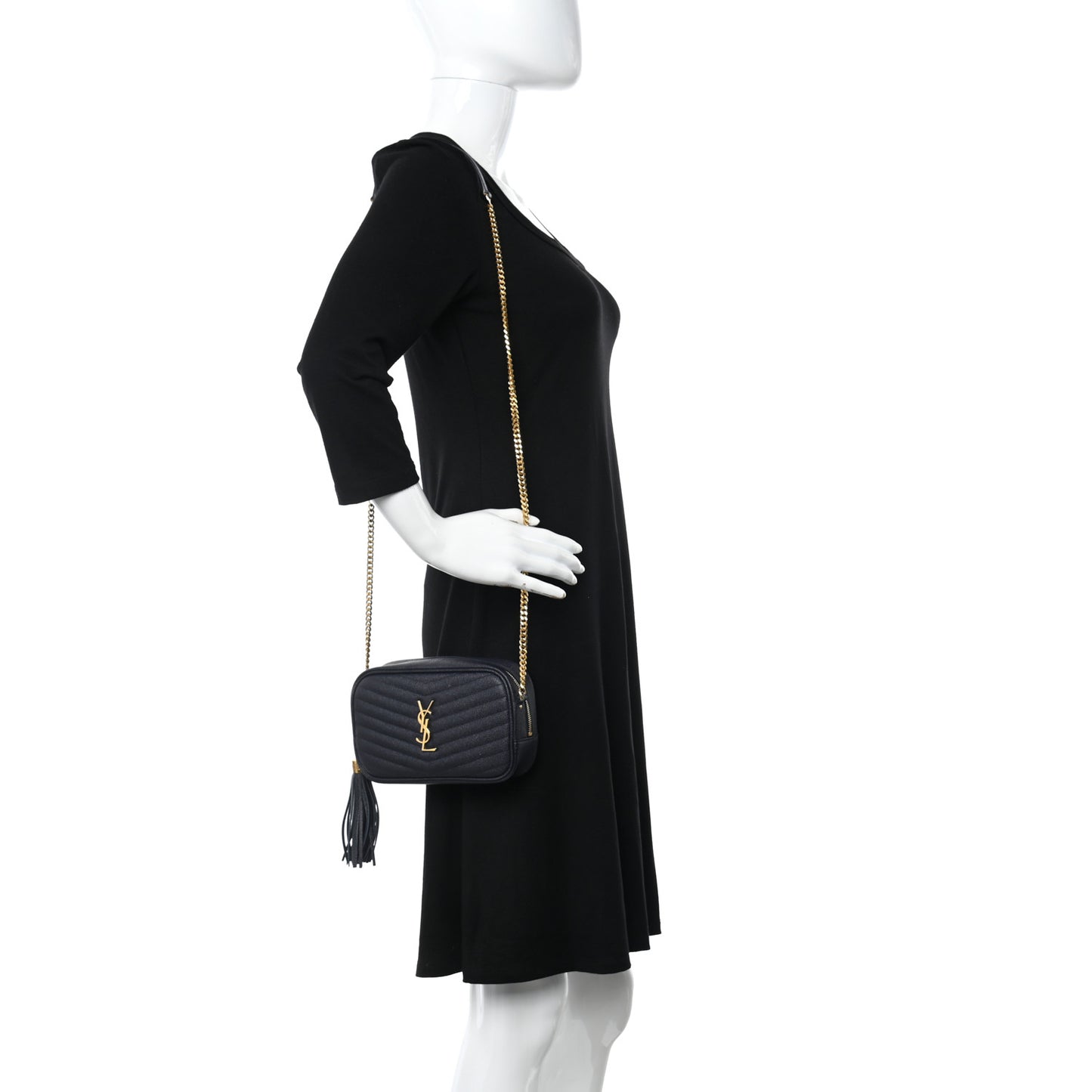 Grain De Poudre Matelasse Monogram Mini Lou Camera Bag Deep Marine