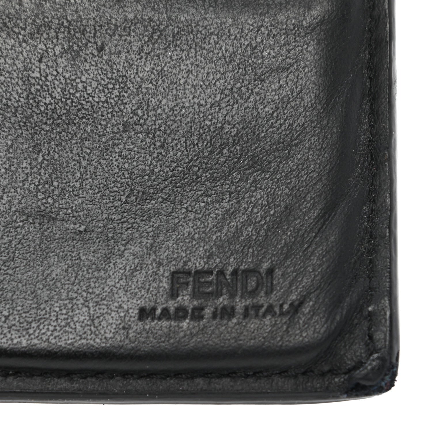 Fendi Vitello Century Metal Monster Eyes Bi-Fold Wallet Black 6 of 17