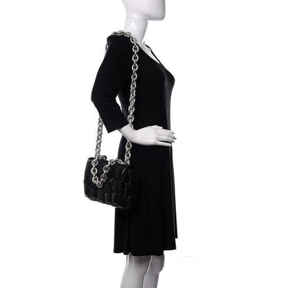 Bottega Veneta Lambskin Maxi Intreccio Padded Chain Cassette Crossbody Bag Black 2 of 10