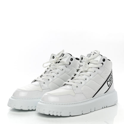 Christian Dior Nylon Fabric Womens D-Player High Top Sneakers 40 White Black 3 of 9