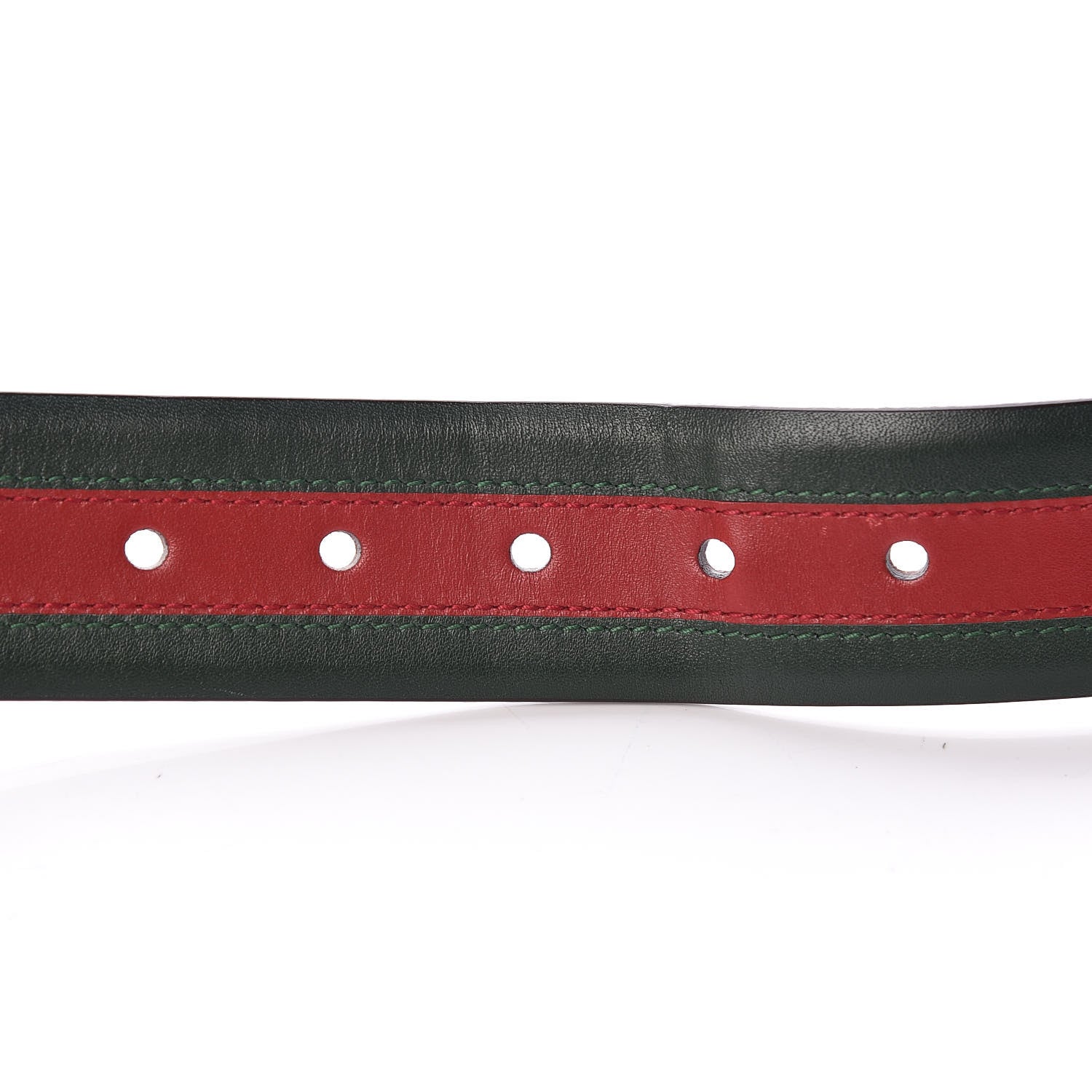 Gucci Calfskin Web Belt 85 34 Green Red 5 of 11